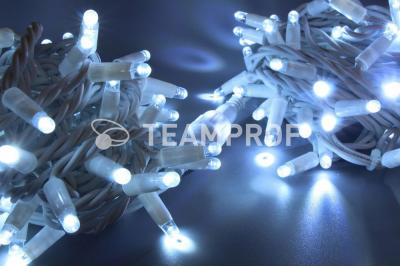 Светодиодная гирлянда нить Teamprof 10м, 220В, статика, белая резина, герм. колп., белый Светодиодная гирлянда нить Teamprof 10м, 220В, статика, белая резина, герм. колп., белый
