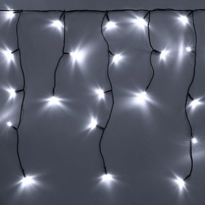 Качественная картинка Светодиодная бахрома Rich LED 3*0.5 м, пост. свечение, черн. провод, IP65, белый RL-i3*0.5-CB/W