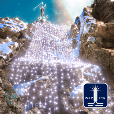 Светодиодный занавес RichLed, 2*9 м, 220 В, мерцание, IP 65, герметичный колпачок, цвет белый Светодиодный занавес RichLed, 2*9 м, 220 В, мерцание, IP 65, герметичный колпачок, цвет белый